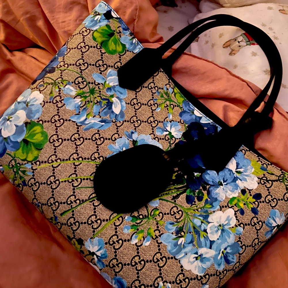 Brand new.  Never used or carried.  Comes with receipts and Gucci bag